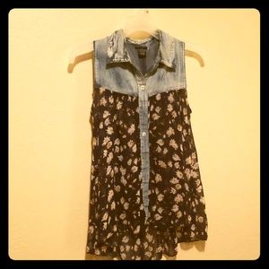 Collared tank top blouse